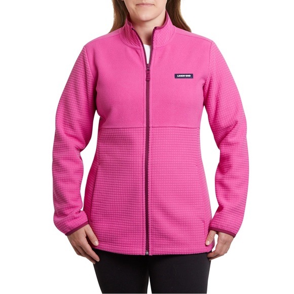 NWT Lands' End Ladies Grid Fleece Zip Up Jacket Size Small - Picture 6 of 12